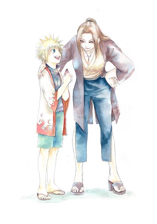 Tsunade and little Yondaime The Hokage